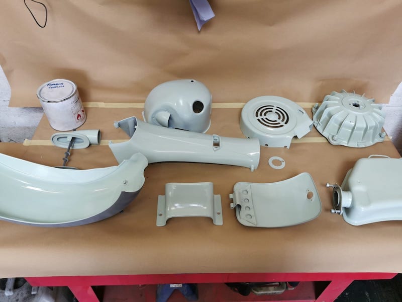 Fostering Classics - Lambretta - parts ready for assembly