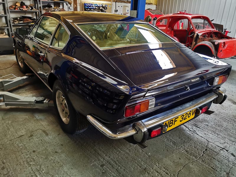 Fostering Classics - Aston Martin - on the ramp - from the back