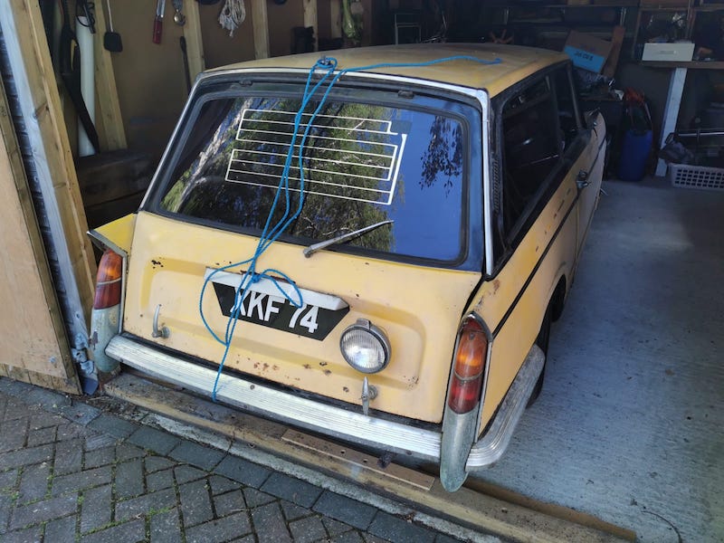 Triumph Vitesse estate - as found rear view - Fostering Classics