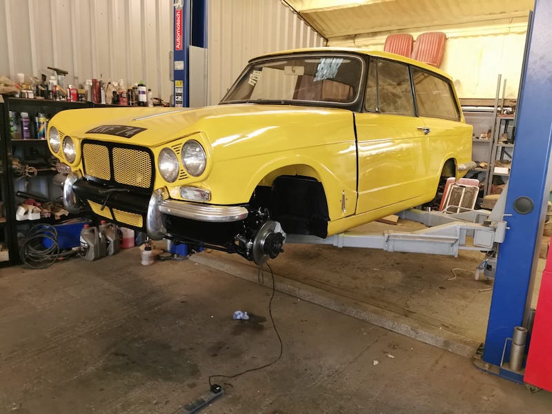 Triumph Vitesse estate - on the ramp - Fostering Classics