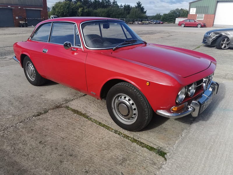 Alfa Romeo 1750 GTV - restored side angle view- Fostering Classics