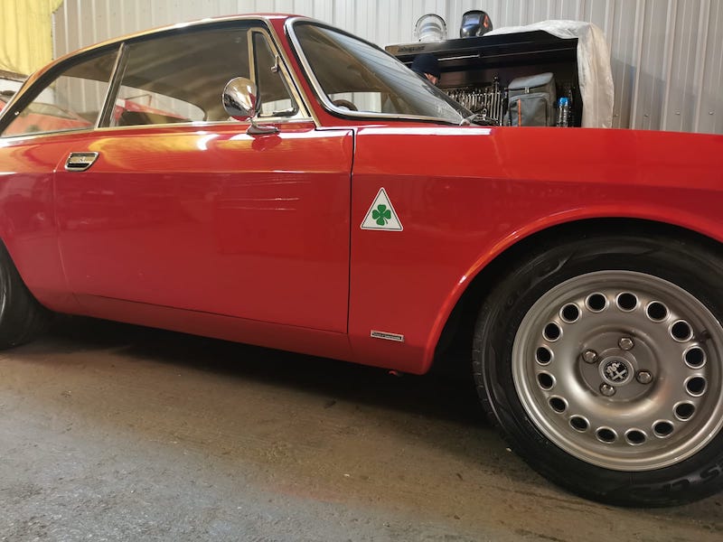 Alfa Romeo 1750 GTV - side closeup - Fostering Classics