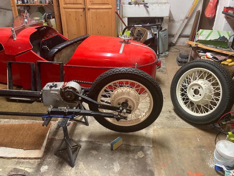 Morgan 3 wheeler - in customers garage - Fostering Classics