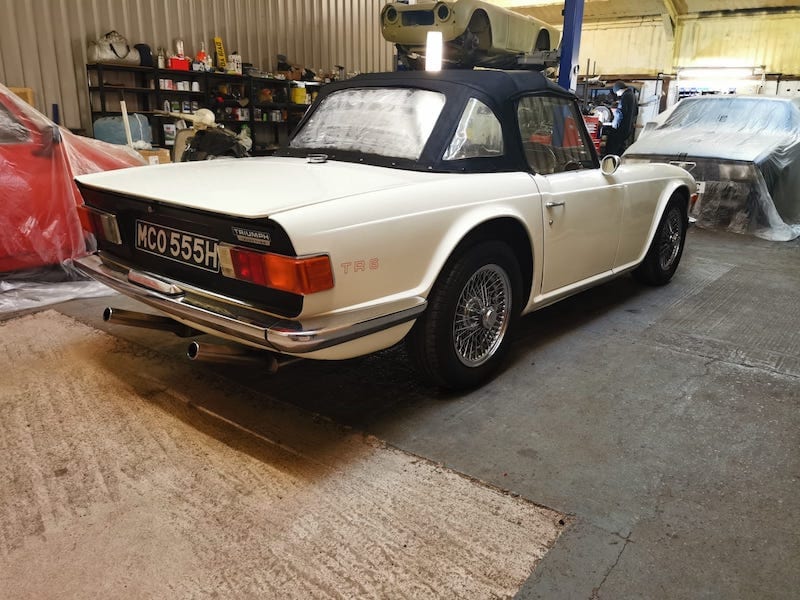 Fostering Classics - Triumph TR6 white - back