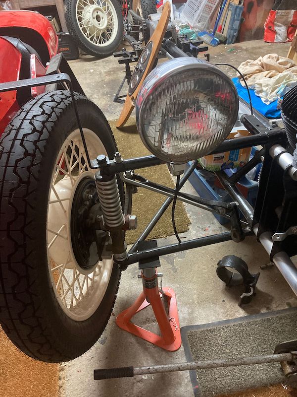 Morgan 3 wheeler - as found front wheel - Fostering Classics