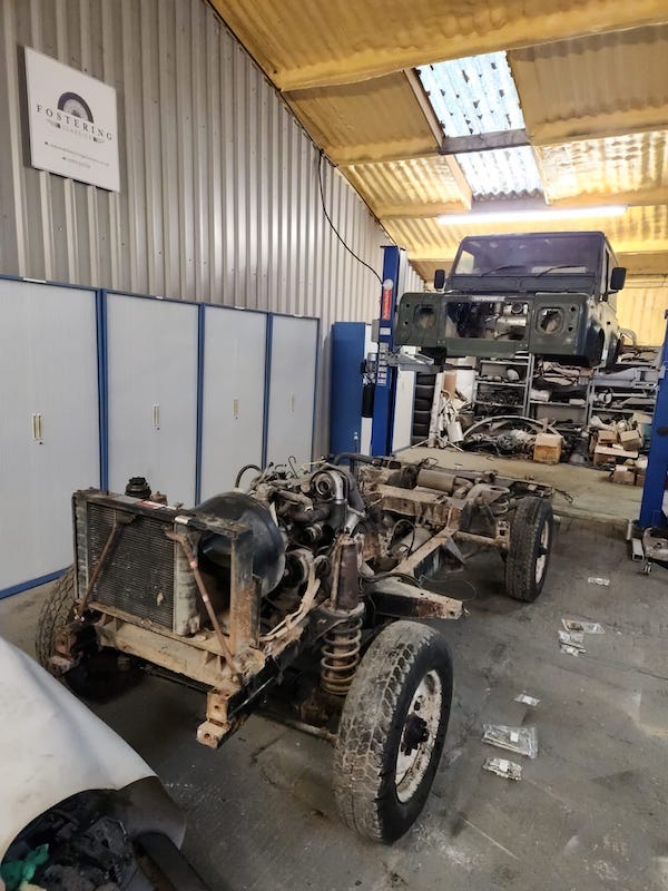 Land Rover Defender 90 - old chassis - Fostering Classics