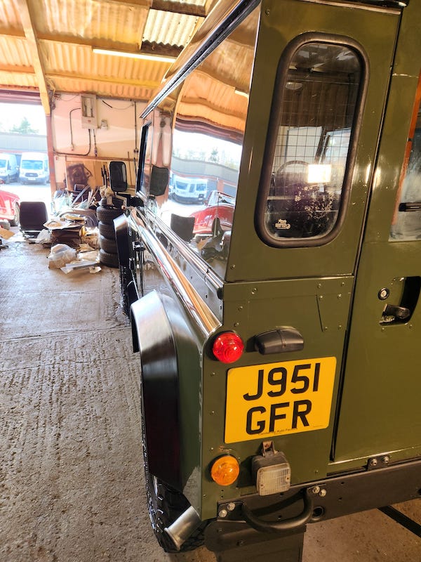 Land Rover Defender 90 - rear quarter- Fostering Classics